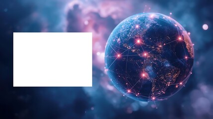 Global View of Earth with Copy Space on the Left