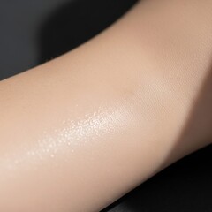 Fototapeta premium Close Up of Smooth Light Skin with Subtle Shine on Arm in Soft Lighting
