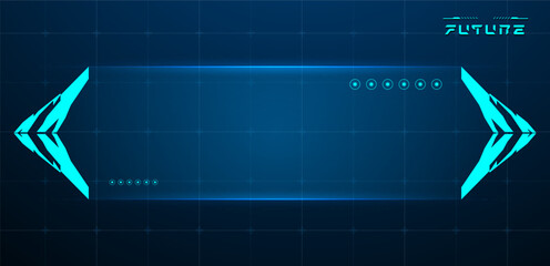 Digital HUD screen or technology box interface vector editable	