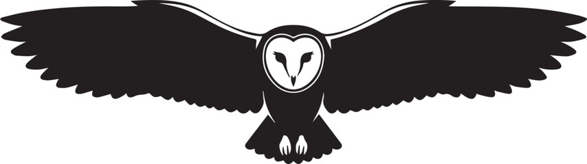 flying owl silhouette vector flat illustration design