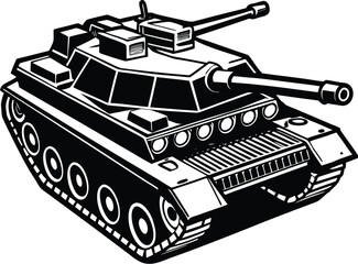 Military tank silhouette collection, army battle tanks vector set, armored vehicle clipart
