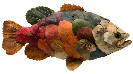 Autumn leaves fish composition