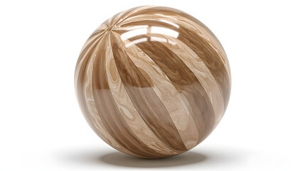 Wood Pattern Sphere Isolated on White