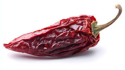 Dried Red Chili Pepper on White