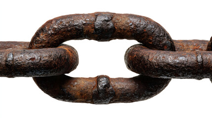 Close-up of a rusted chain link