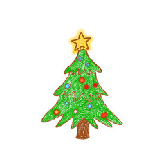 christmas tree isolated on white background