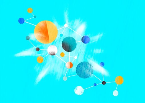 structural chain with multi-colored circles