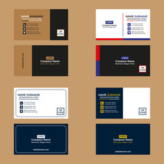 Modern Business Card Design in a Bundle of Four. Artistic Layout Display for Promotion.