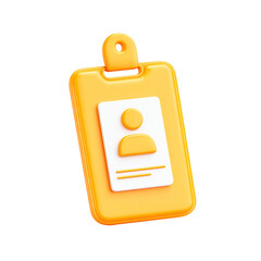 3D rendered yellow ID card with a person icon