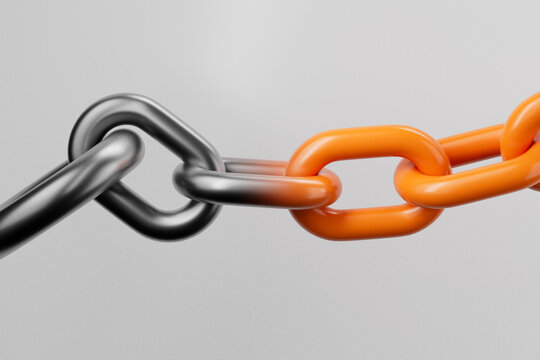 Steel and Orange Chain Connection Detail