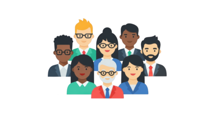 Diverse Business Team Group Illustration creative composition showing people, group, team concept ideal for professional branding and digital marketing visuals