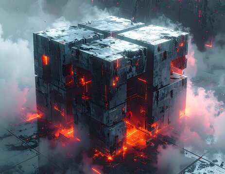 Fiery Cube of Destruction - A Sci-Fi Apocalypse.