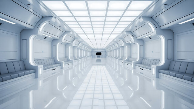 Travel to a futuristic space station through this modern corridor design - Powered by Adobe