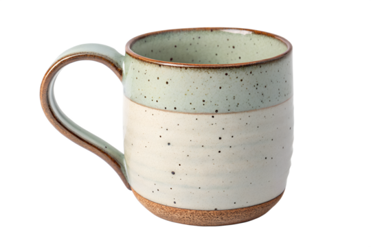 Ceramic mug with a two tone design and speckled finish