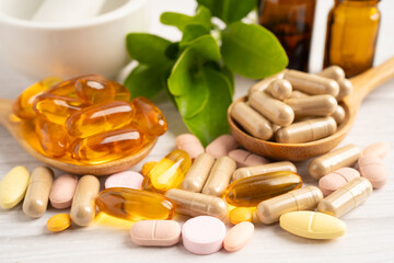 Alternative medicine herbal organic capsule drug herb.