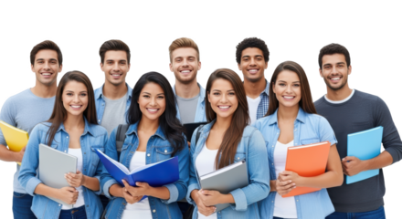 Diverse Group of Smiling Students creative composition showing students, education, learning concept ideal for professional branding and digital marketing visuals