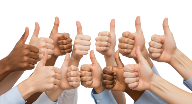 Stylish diverse hands giving thumbs up flat lay scene highlighting thumbs, up, hands perfect for catalog template or visual brand identity design - Powered by Adobe