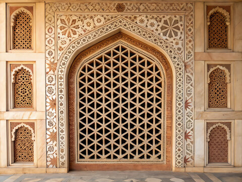 Geometric Rajasthani jharokha window design