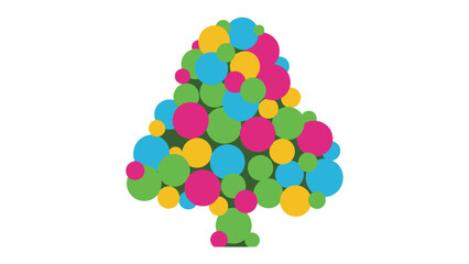 Colorful Circle Tree: A whimsical and vibrant depiction of a tree composed entirely of colorful circles, evoking a sense of playful creativity and nature's beauty.