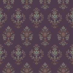 Victorian Romance Damask in Moody Floral Tones