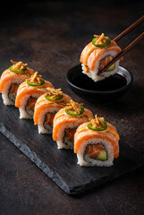 sushi with salmon