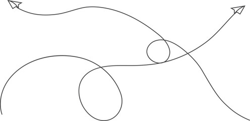 Vector hand-drawn illustration of a plane design with needle and thread sewing a macro mosquito insect in nature