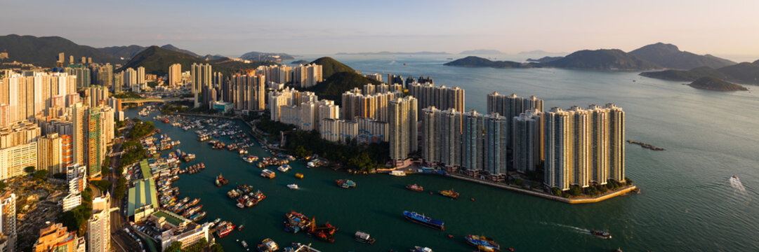 Aberdeen and Ap Lei Chau Aerial Hong Kong