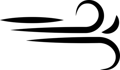 Black Wind Breeze Swirl Icon in Flat Line Style, Air Flow Symbol Pack with Abstract Curved Gust Shapes, Minimal Outline Weather Elements and Motion Lines Vector Illustration