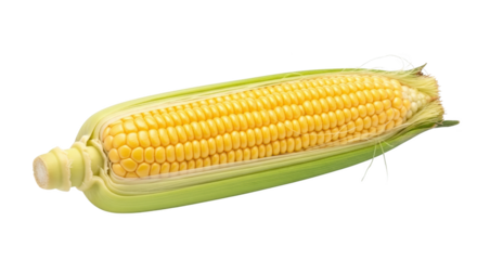 Fresh Corn on the Cob minimalist composition with corn, cob, maize for professional product catalog or stock marketplace use