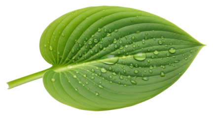 Modern fresh green leaf with water droplets still life photo highlighting leaf, green, water ideal for branding or digital marketing content