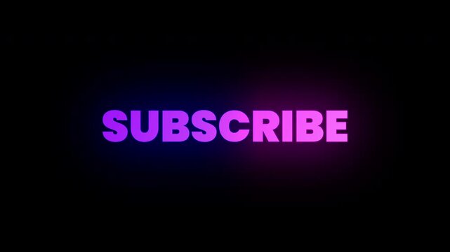 Neon Purple and Blue SUBSCRIBE Text Animation