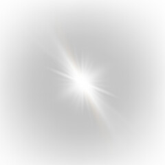 A pure white sparkle emerges in a calm radiant flare. Subtle rays brighten the transparent background. The glow drifts softly with polished clarity.PNG