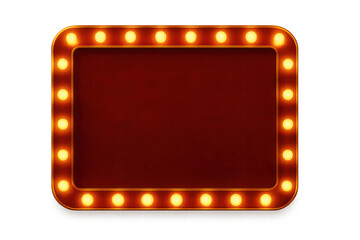 Retro cinema light bulbs frame marquee sign