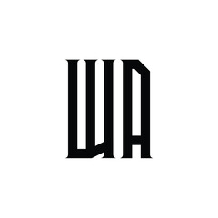WA monogram logo design letter text name symbol monochrome logotype alphabet character simple logo