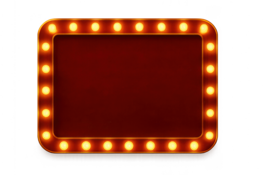 Retro cinema light bulbs frame marquee sign