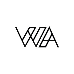 WA monogram logo design letter text name symbol monochrome logotype alphabet character simple logo