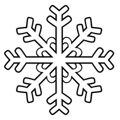 Snowflake Decorative Winter Line Art Illustration