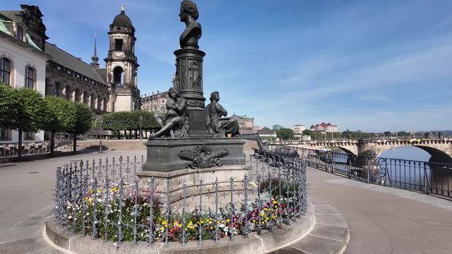 Walking around Johann Friedrich Böttger, located on Brühl&rsquo;s Terrace in Dresden, Germany