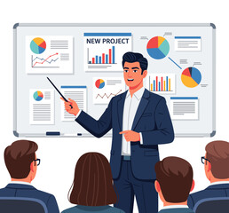 Fototapeta premium Presenting Concept Vector Illustration.