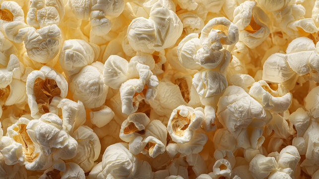 Fluffy popcorn pieces with bright snack texture