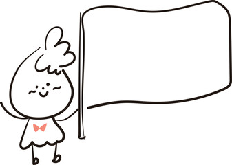 (Flag) hand drawn lady icons. Vector illustration.	