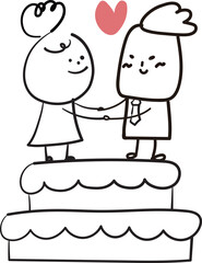 (Anniversary) hand drawn character icons. Vector illustration.	