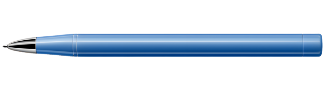 Blue Ballpoint Pen with Cap Isolated on White for Office Stationery Education and Writing Instrument Design - Powered by Adobe