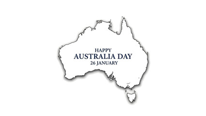A white outline map of Australia with 