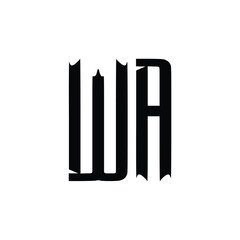WA monogram logo design letter text name symbol monochrome logotype alphabet character simple logo