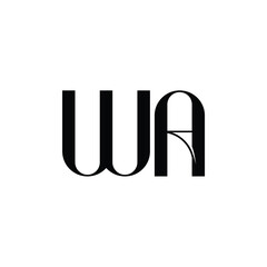 WA monogram logo design letter text name symbol monochrome logotype alphabet character simple logo
