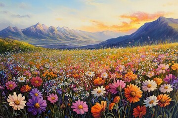 A vibrant field of wildflowers