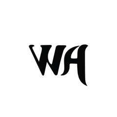 WA monogram logo design letter text name symbol monochrome logotype alphabet character simple logo