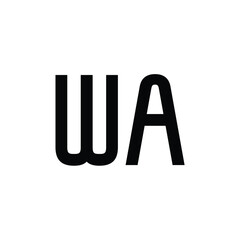 WA monogram logo design letter text name symbol monochrome logotype alphabet character simple logo