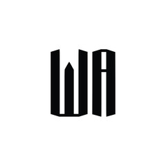 WA monogram logo design letter text name symbol monochrome logotype alphabet character simple logo